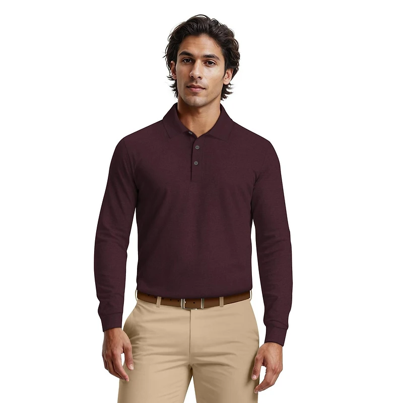 Polo de Golf Homme Manches Longues Ben Hogan Performance Imprimé Rayures Fines