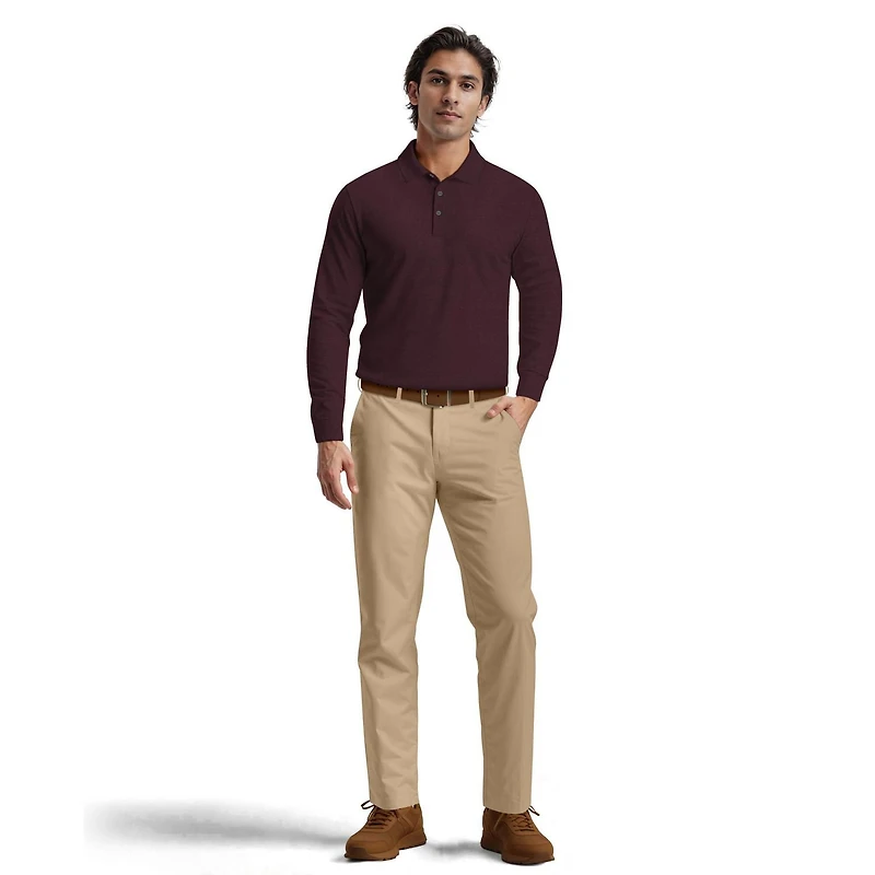 Polo de Golf Homme Manches Longues Ben Hogan Performance Imprimé Rayures Fines
