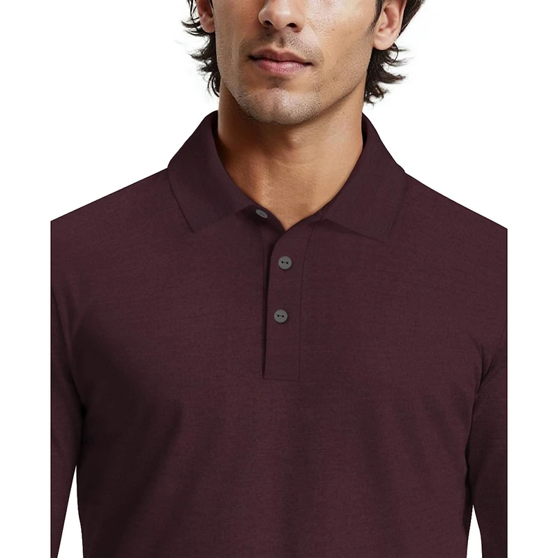 Polo de Golf Homme Manches Longues Ben Hogan Performance Imprimé Rayures Fines