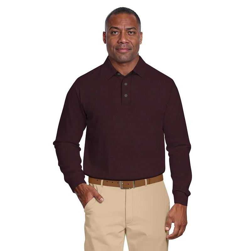 Polo de Golf Homme Manches Longues Ben Hogan Performance Imprimé Rayures Fines