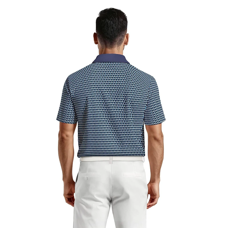 Ben Hogan Performance Men's Large Geo Print Short Sleeve Golf Polo Shirt