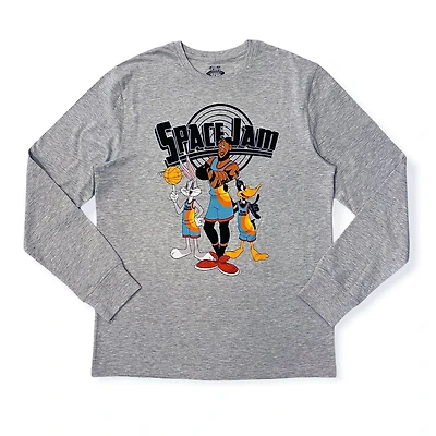 Space Jam T-shirt homme à manches longues avec poignets côtelés