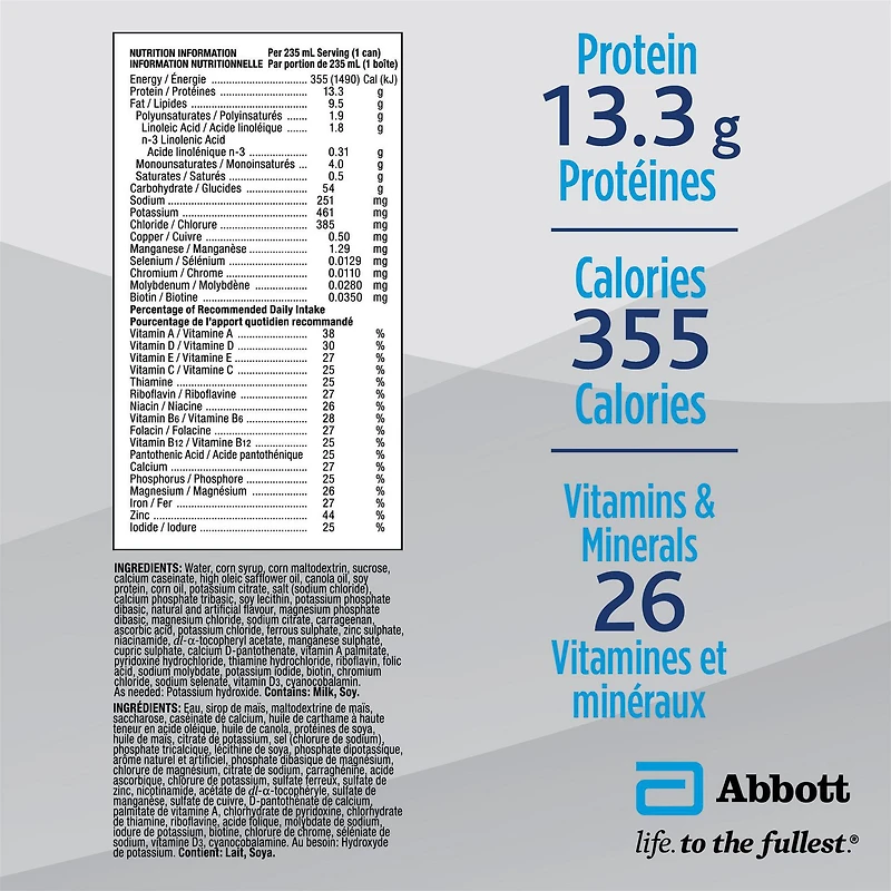 Ensure Plus, Meal Replacement, Complete Balanced Nutrition, Vanilla, 12 x 235 mL Can