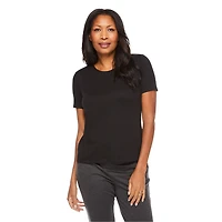 T-shirt en tricot interlock à encolure ras du cou Iyla pour femmes Tailles P-TTG
