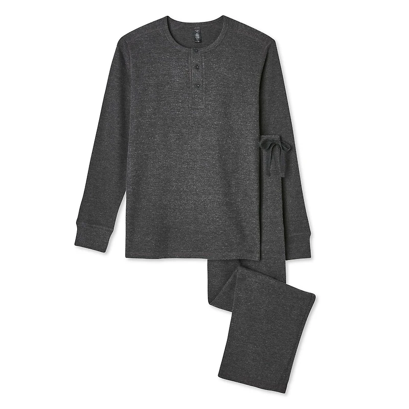 George Men's Waffle Knit Pajamas 2-Piece Set