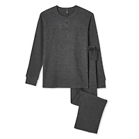 George Men's Waffle Knit Pajamas 2-Piece Set