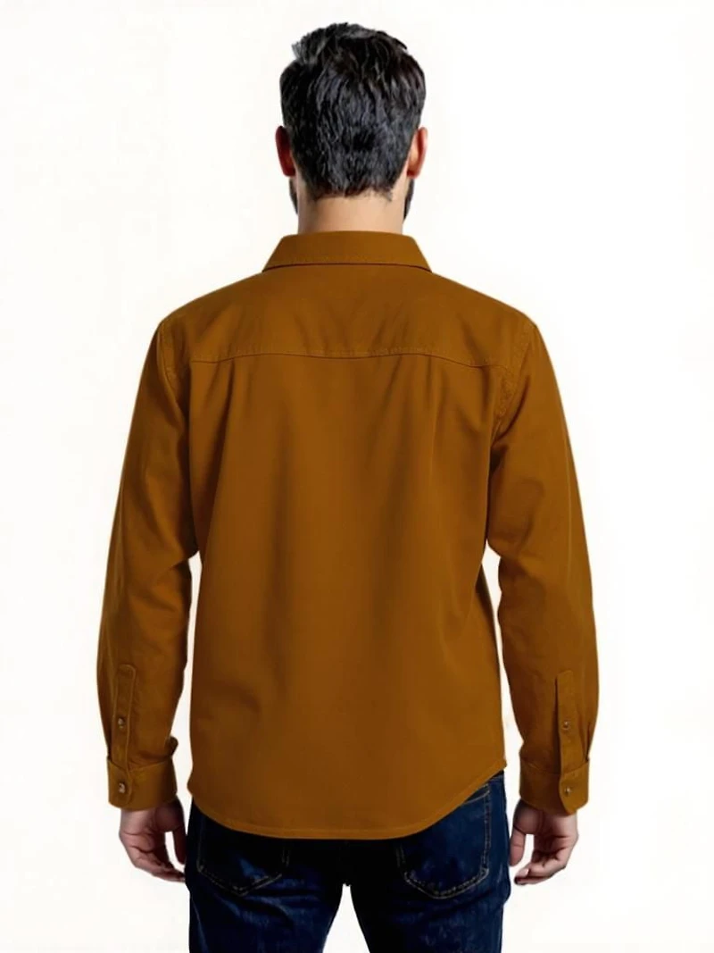 John Deere Men’s Solid Brushed Twill Long Sleeve Shirt, S-XL, Shirt