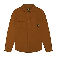 John Deere Men’s Solid Brushed Twill Long Sleeve Shirt, S-XL, Shirt