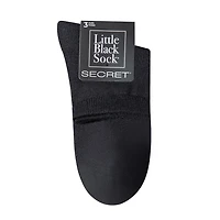 Secret Petites Chaussettes Noires Quart de jambe uni 3P Pointures 6 à 10