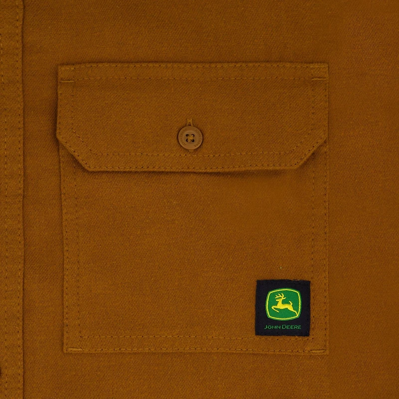 Chemise à manches longues en sergé brossé uni pour homme John Deere, tailles S XL