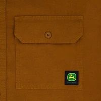 Chemise à manches longues en sergé brossé uni pour homme John Deere, tailles S XL