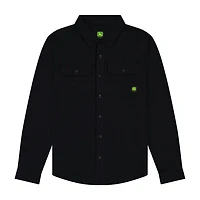 John Deere Men’s Solid Brushed Twill Long Sleeve Shirt, S-XL, Shirt