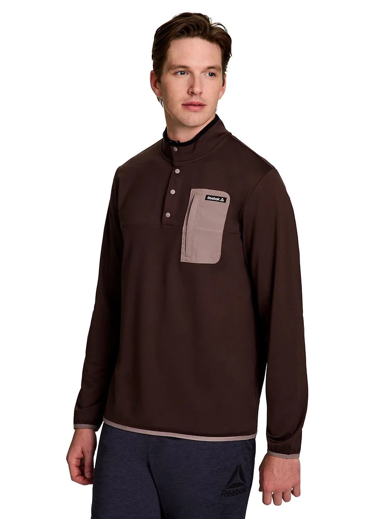 Reebok Pull à col montant et boutons-pression  freedom pour homme