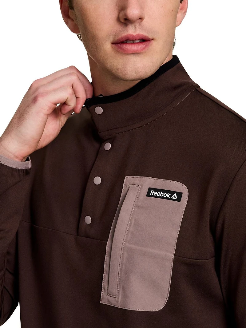 Reebok Pull à col montant et boutons-pression  freedom pour homme