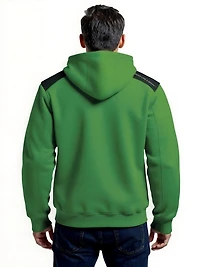John Deere Men’s Reinforced Pull Over Fleece Hoodie with Nylon Trim, S-XL,