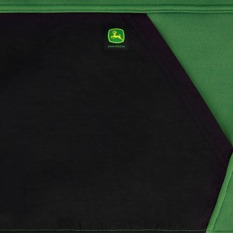 John Deere Men’s Reinforced Pull Over Fleece Hoodie with Nylon Trim, S-XL,