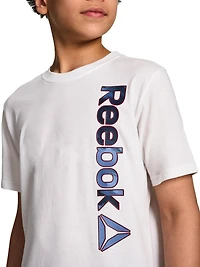 Reebok t-shirt graphique linéaire angulaire pour garçon Tailles 4/5