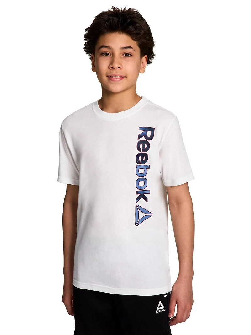 Reebok t-shirt graphique linéaire angulaire pour garçon Tailles 4/5