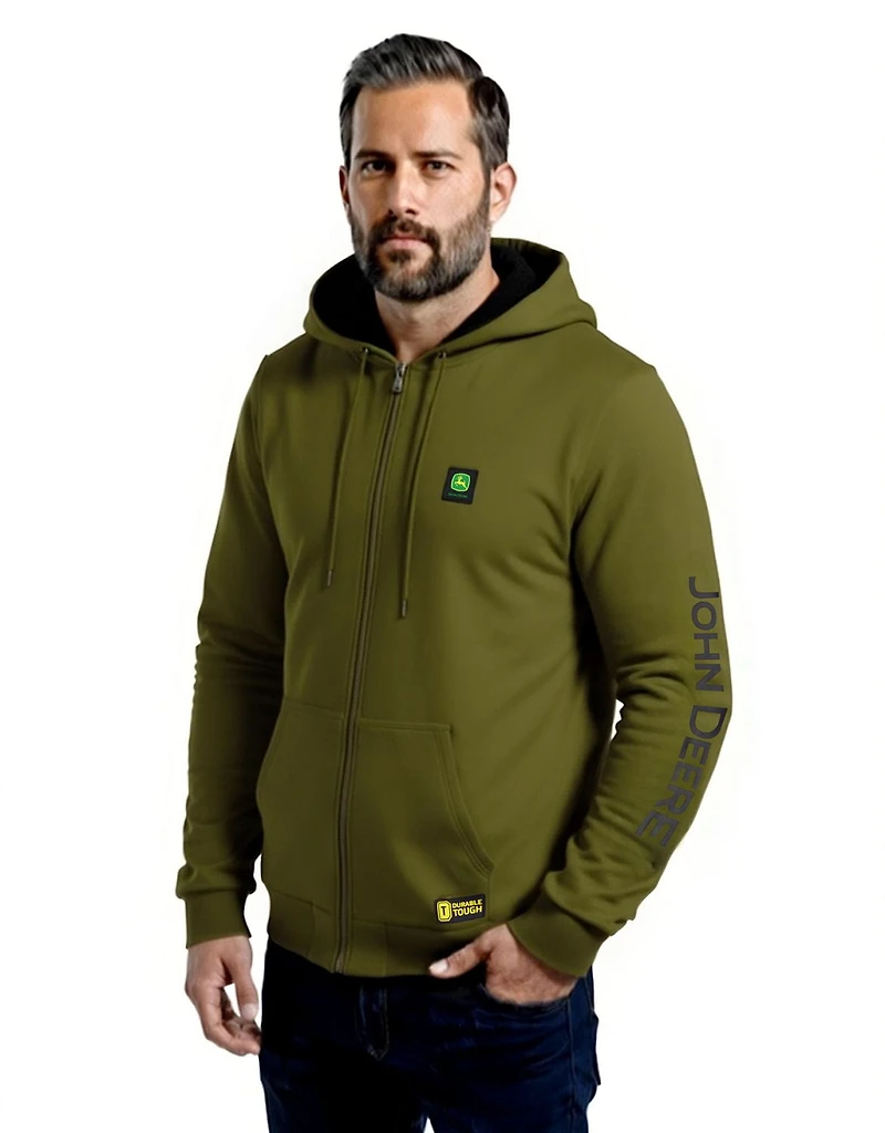 John Deere Zip Up Hoodie, Men's Hoodie