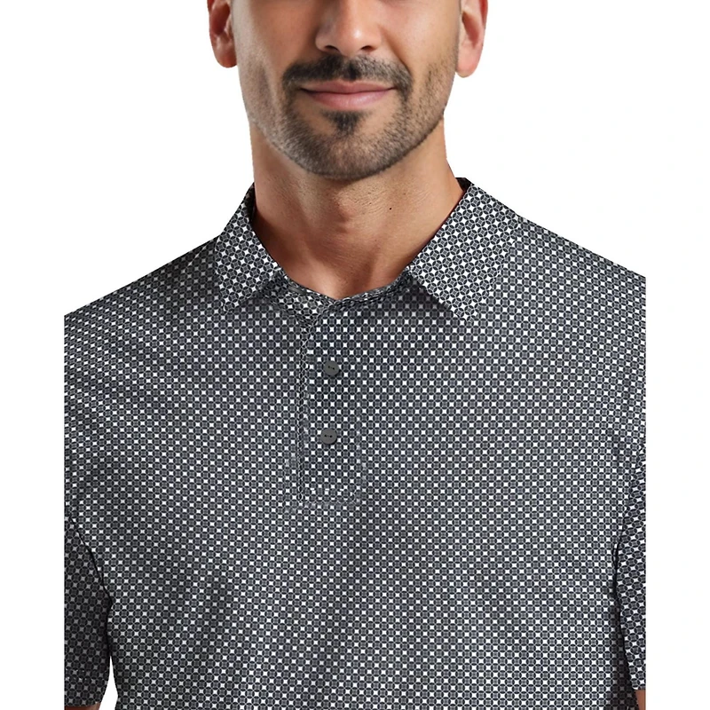 Ben Hogan Performance Men's All-Over Geometric Print Golf Polo Shirt,