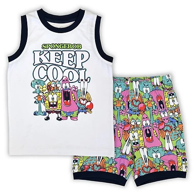 Sponge Bob Ensemble 2 pièces pyjama débardeur et short sans manches pour garçon