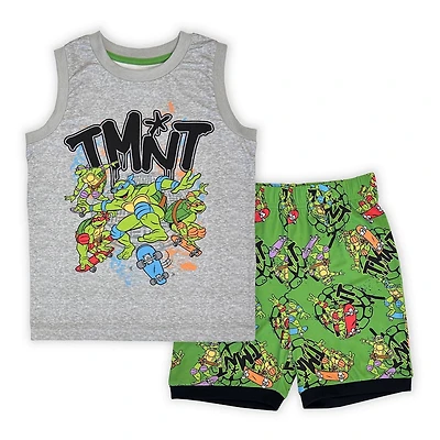 Teenage Mutant Ninja Turtles Ensemble 2 pièces  pyjama débardeur et short sans manches pour garçon