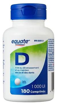 Equate Vitamin D, 1,000 IU <br>180 Tablets