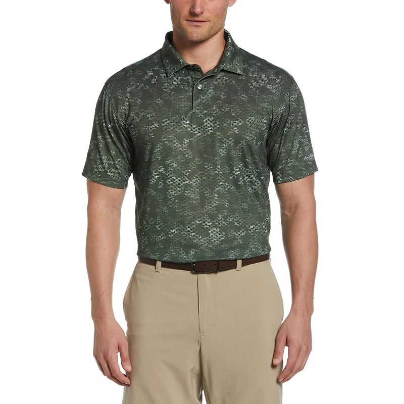 Ben Hogan Polo de golf texturé à imprimé camouflage pour homme