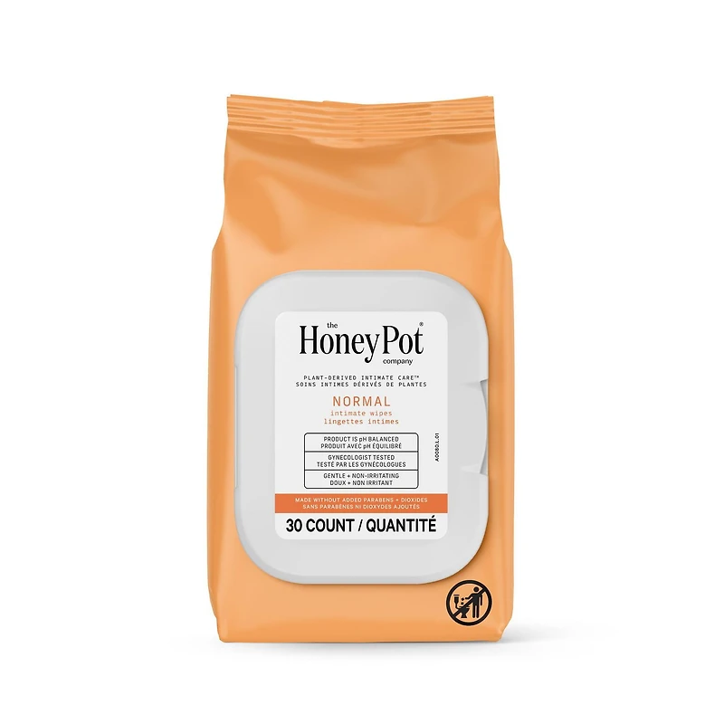 THE HONEY POT COMPANY, NORMAL INTIMATE WIPES- 30CT