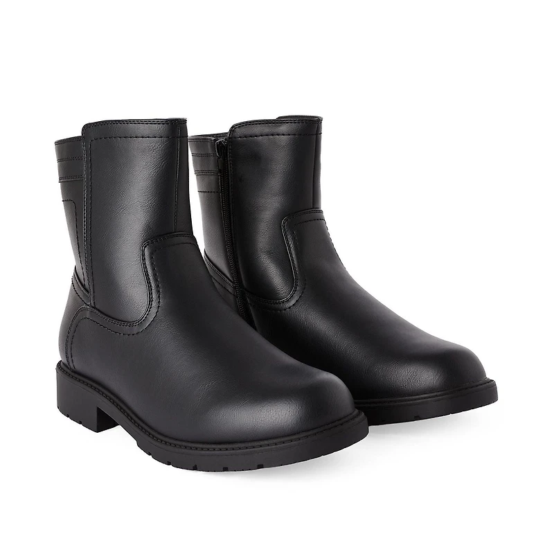 George Men's Side Zip Winter Boots, Wide Width Sizes 8-13