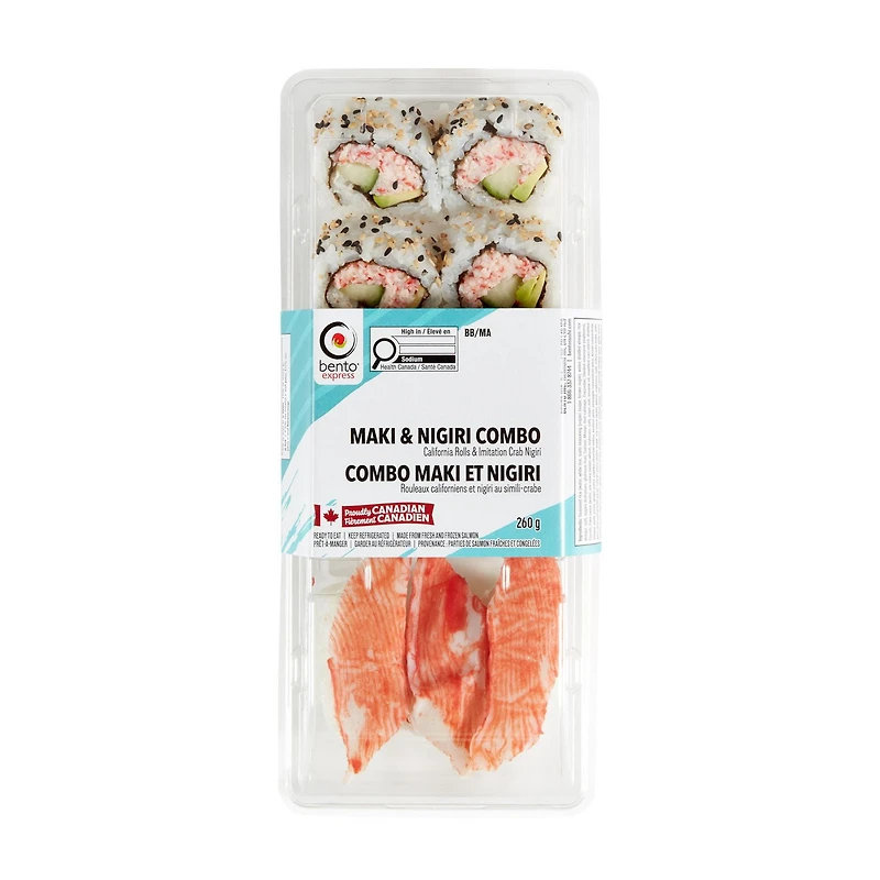 Bento Express Combo Maki et Nigiri Rouleaux californiens et nigiri au simili-crabe