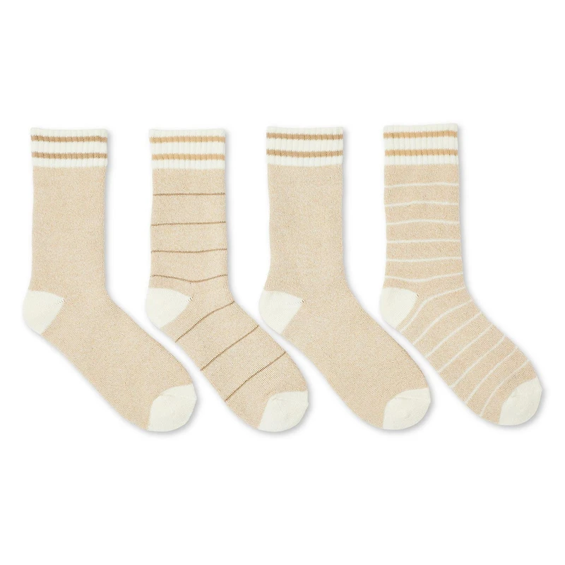 Athletic Works Women's Crew Socks 4-Pack, Sizes 4-10