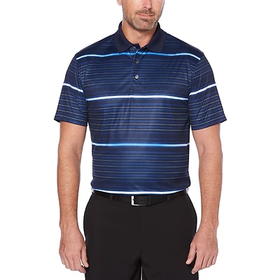 Ben Hogan Men's Performance short Sleeve Printed Stacked Ombre Polo Shirt
