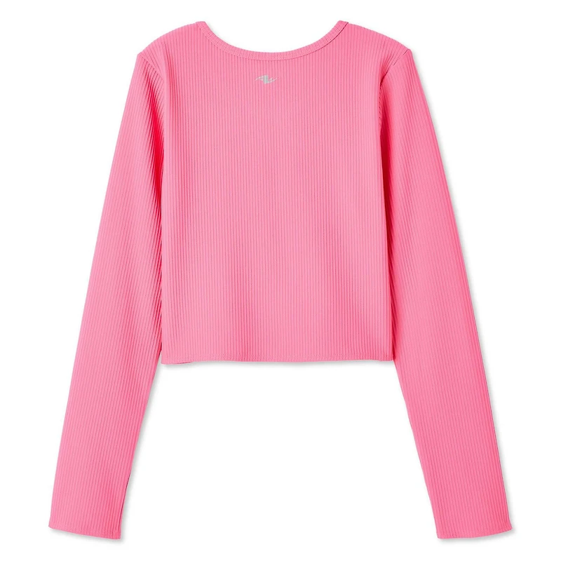 Haut à manches longues en tricot côtelé Athletic Works pour filles Tailles TP–TG