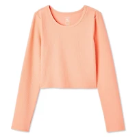 Haut à manches longues en tricot côtelé Athletic Works pour filles Tailles TP–TG