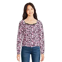 Justice Girls' Printed Lace Top, Sizes XS-XL