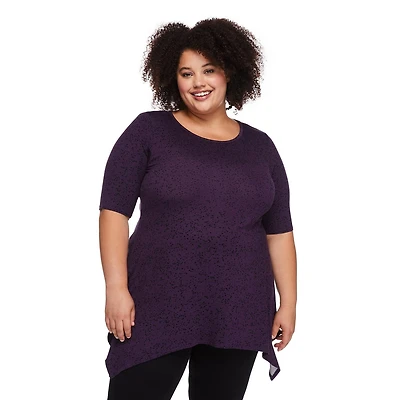 George Women's Plus Sharkbite Hem Tee