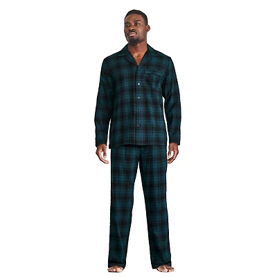George Men's Notch Collar Pajama 2-Piece Set