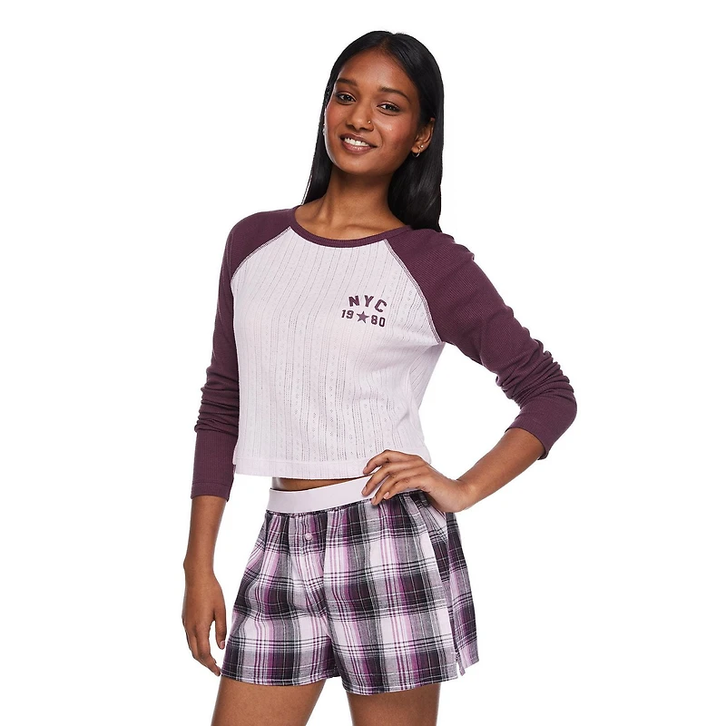 T-shirt de nuit en tricot pointelle No Boundaries pour femmes