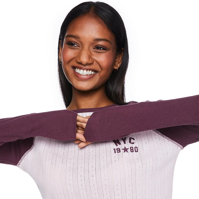 No Boundaries Women's Pointelle Sleep Tee