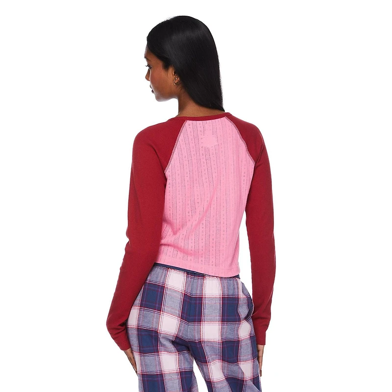 T-shirt de nuit en tricot pointelle No Boundaries pour femmes