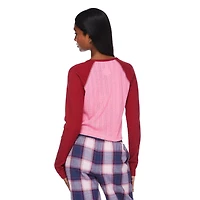 T-shirt de nuit en tricot pointelle No Boundaries pour femmes