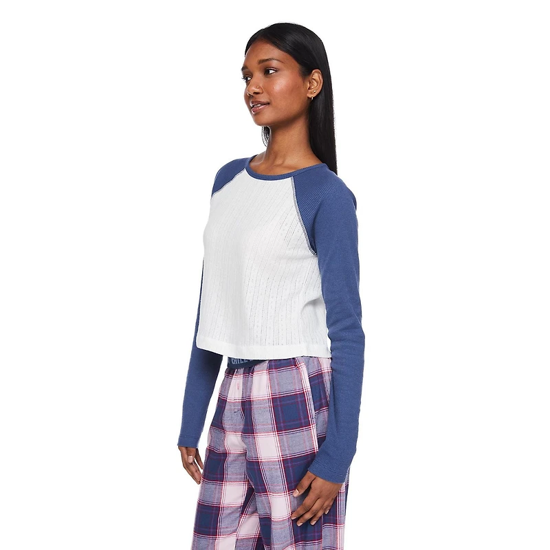 No Boundaries Women's Pointelle Sleep Tee