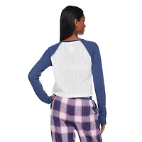 No Boundaries Women's Pointelle Sleep Tee