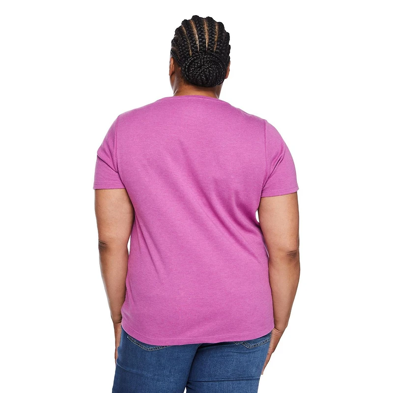 T-shirt à encolure ras du cou en tricot interlock Iyla plus pour femmes