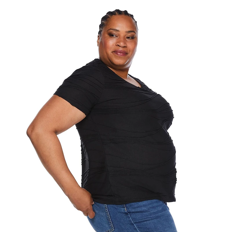 Iyla Women's Plus Ripple Tee, Sizes 1X-4X