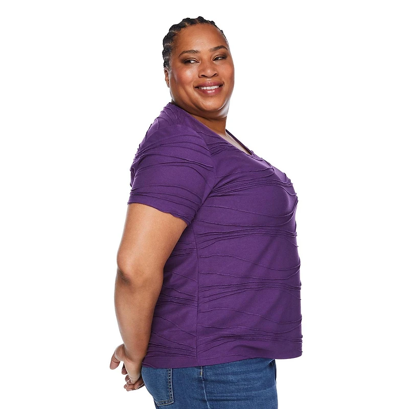 T-shirt avec motif ondulé Iyla Plus pour femmes