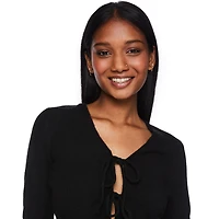 Cardigan noué à l'avant No Boundaries pour femmes Tailles TP–TTG