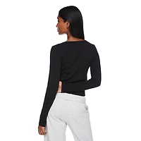 T-shirt de nuit à encolure Henley No Boundaries pour femmes