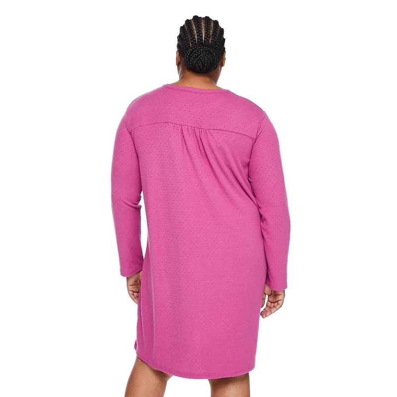 Chemise de nuit col Henley Iyla pour femmes plus